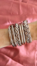 Twisted Buddhist bangle - champagne