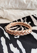 Braided Buddhist bangle - champagne