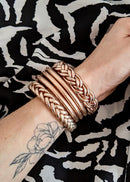 Braided Buddhist bangle - champagne