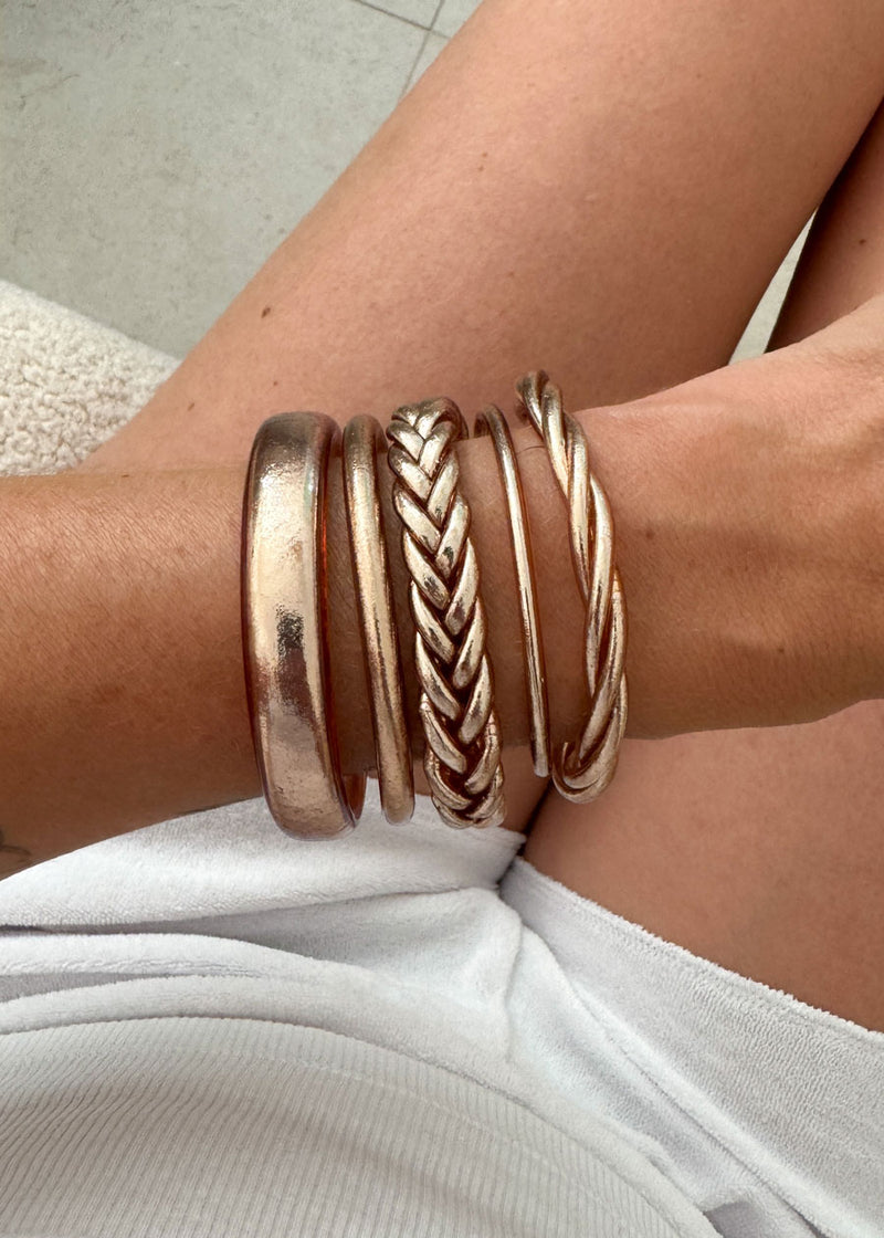 Brazalete budista plano 12mm - champagne