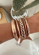 Brazalete budista plano 12mm - champagne