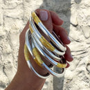 Brazalete budista plano 12mm - oro claro