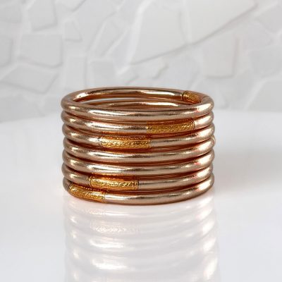 Brazalete budista plano 12mm - oro claro