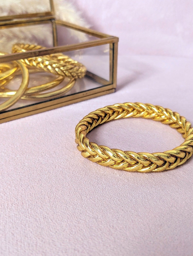 Brazalete budista trenzado - naranja fuego