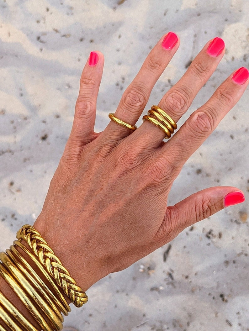 Buddhist ring - light gold