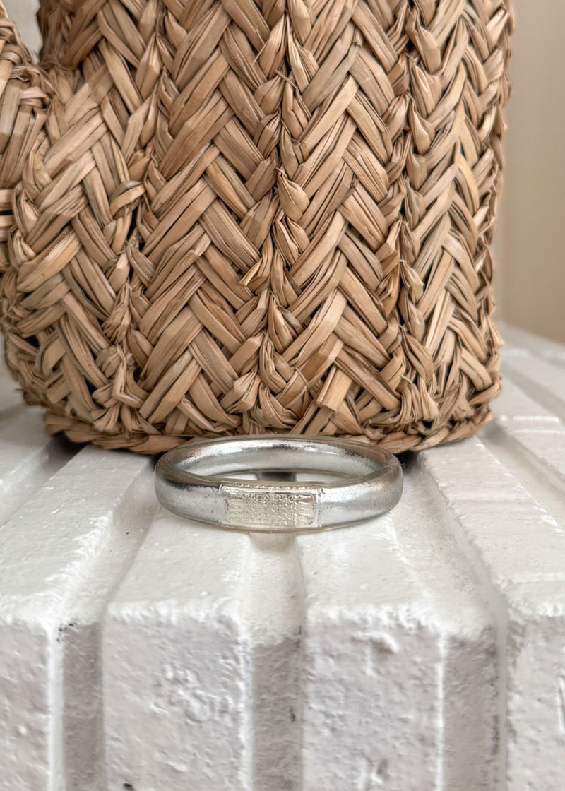 Jonc bouddhiste plat 12mm - silver