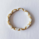 Nepalese bracelet #1 (white, black and gold)