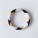 Nepalese bracelet #1 (white, black and gold)