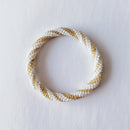 Nepalese bracelet #1 (white, black and gold)