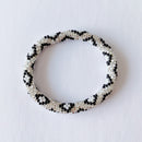 Nepalese bracelet #12 (silver, black and white)