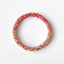 Nepalese bracelet #44 (coral pink and gold)