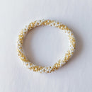 Nepalese bracelet #6 (white and gold)