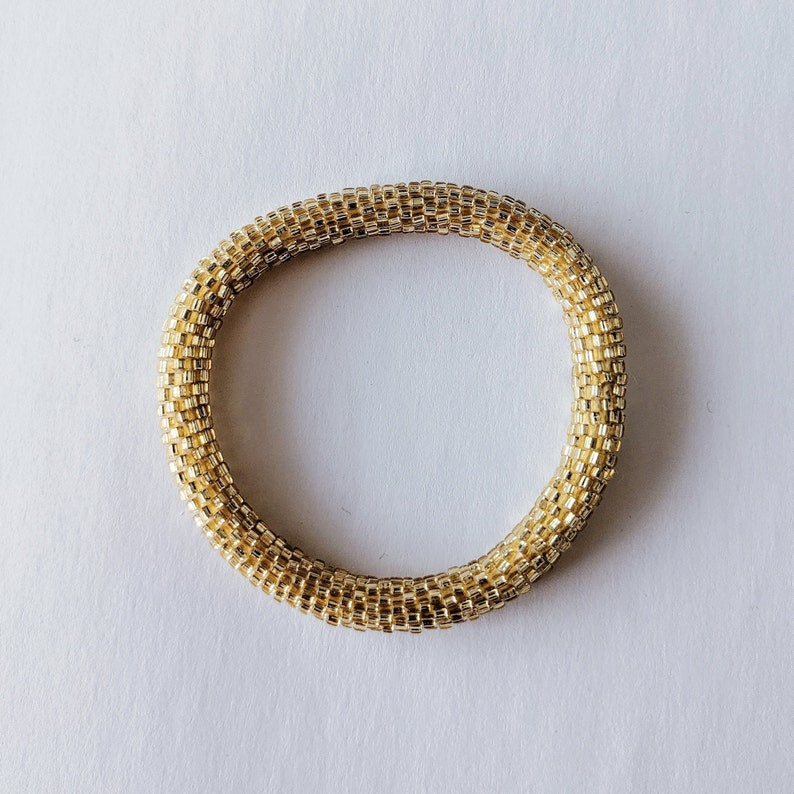 Nepalese bracelet #6 (white and gold)