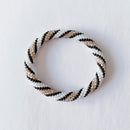 Nepalese bracelet #6 (white and gold)