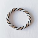Nepalese bracelet #8 (black, white and champagne)