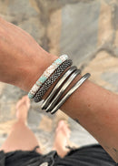 Nepalese bracelet #48 (water green and champagne)