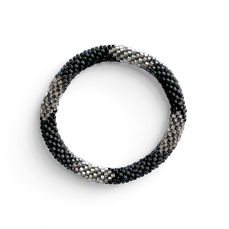 Nepalese bracelet #63 (black and silver)