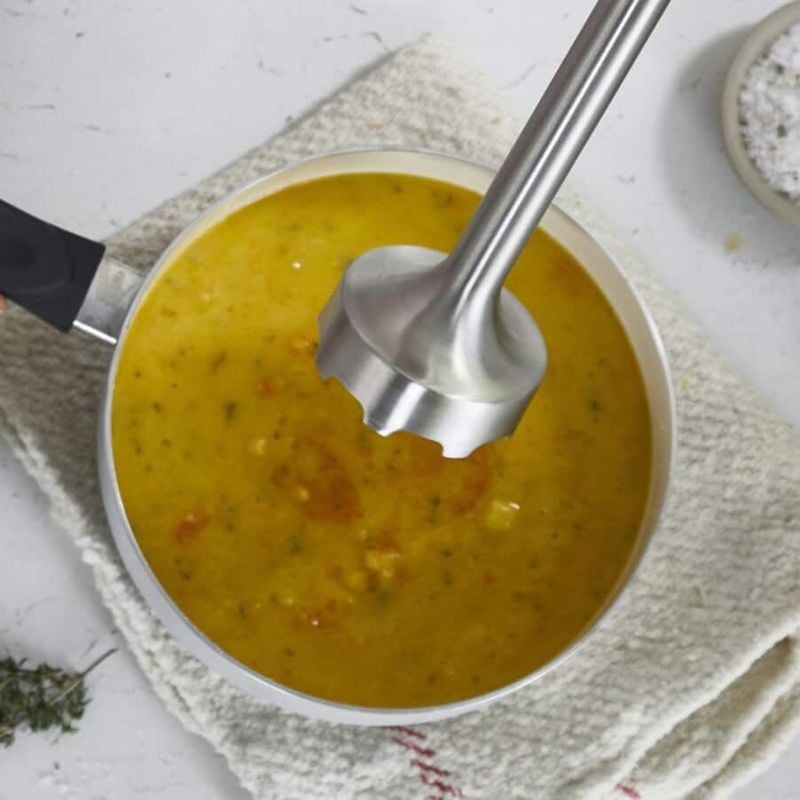 Mixeur Plongeant avec 5 accessoires - Triblade - 850W - Blanc/Gris