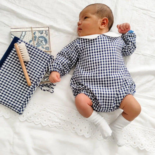 Barboteuse Raphael - Vichy Bleu&Blanc