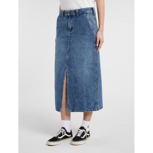 Falda larga Carpenter Denim - Azul enjuagado Definido