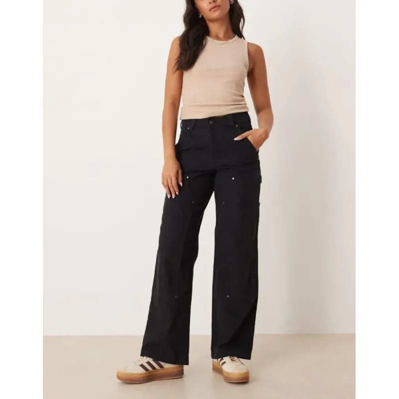 Pantalón Double Knee Canvas - Negro - Mujer