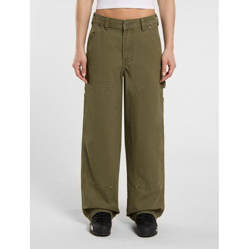 Pantalones de lona con doble rodilla - Verde militar