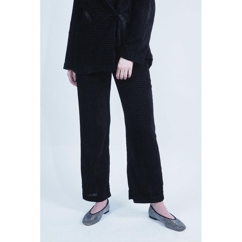 Pantalón recto estampado - Stripe Burnout Black