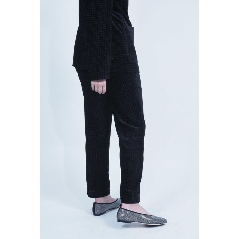 Pantalón recto estampado - Stripe Burnout Black