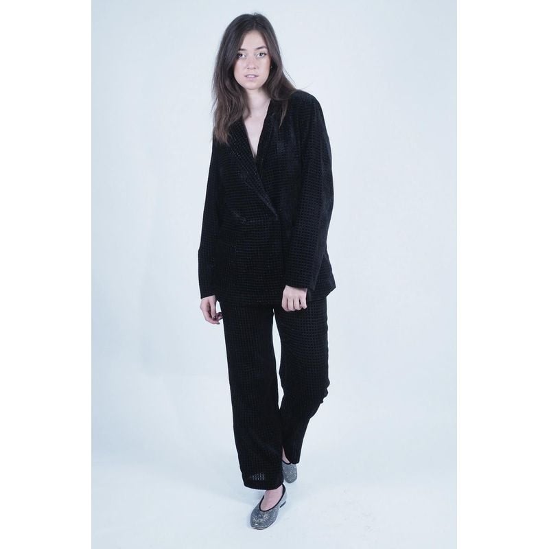 Pantalón recto estampado - Stripe Burnout Black