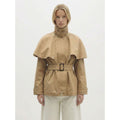 Berenice - Manteau Bi Matiere Ceinture - Beige