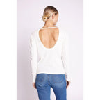 Camiseta con cuello redondo y espalda descubierta - Azul marino