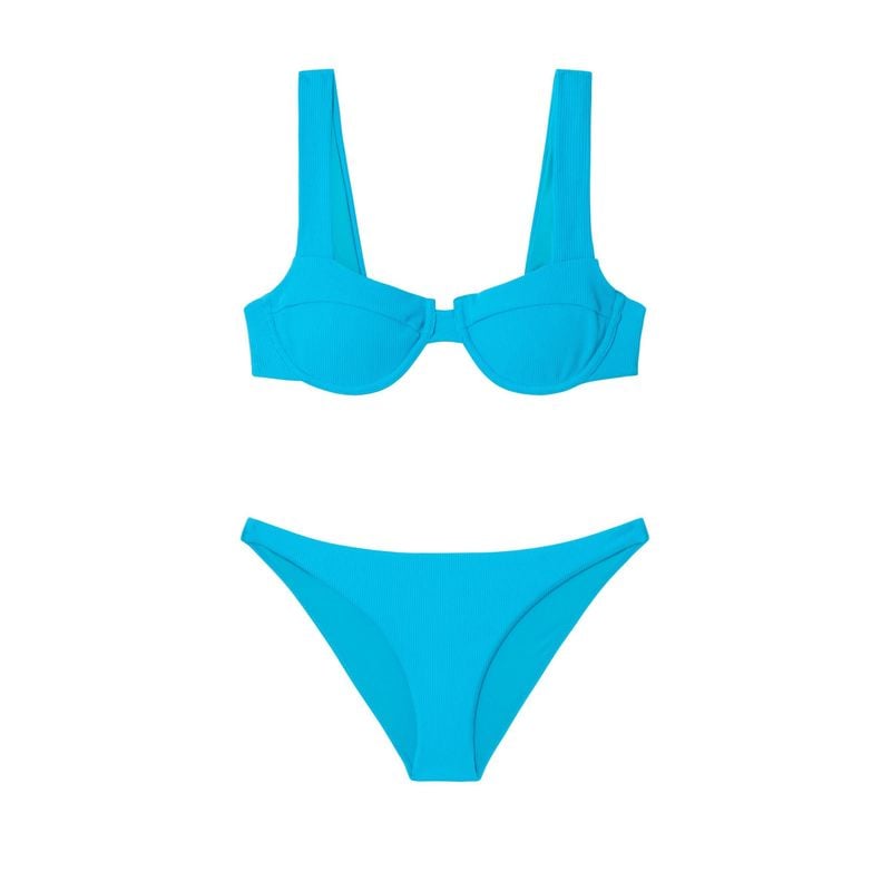 Top de bikini estilo balconette Bluebird - Azul