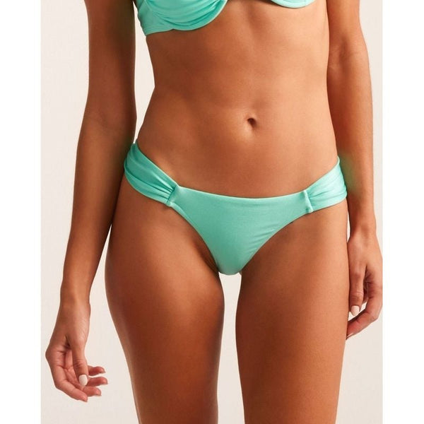 Turquoise Mid-Coverage Bikini Bottom