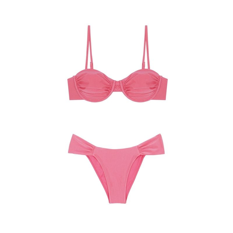 Braguita de bikini de cobertura media Rosé - Rosa