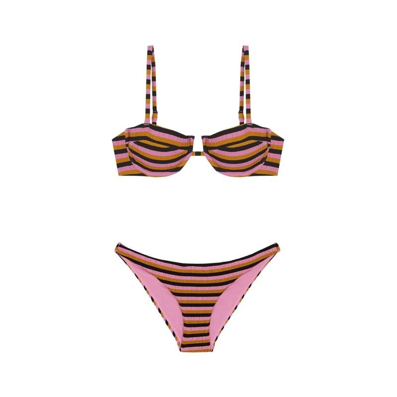 Braguita de bikini clásica con lazo de mariposa - Multicolor