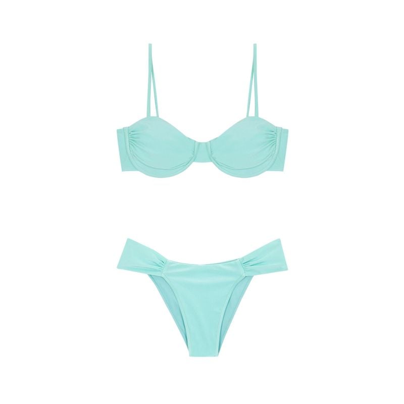 Top de bikini balconet turquesa