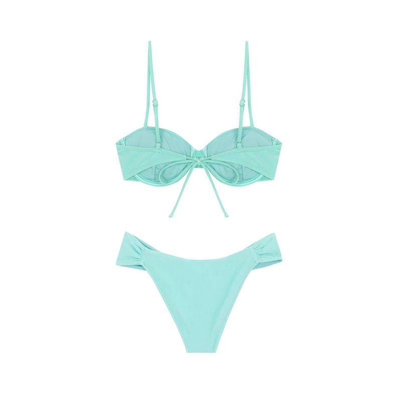 Top de bikini balconet turquesa
