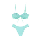 Top de bikini balconet turquesa