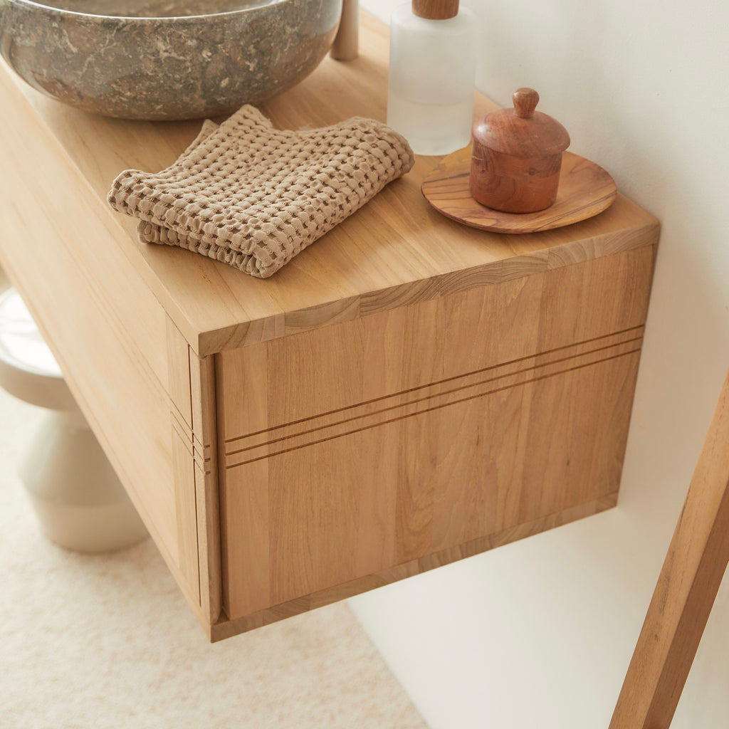 Basic - Meuble Sous Vasque - Teck - Naturel