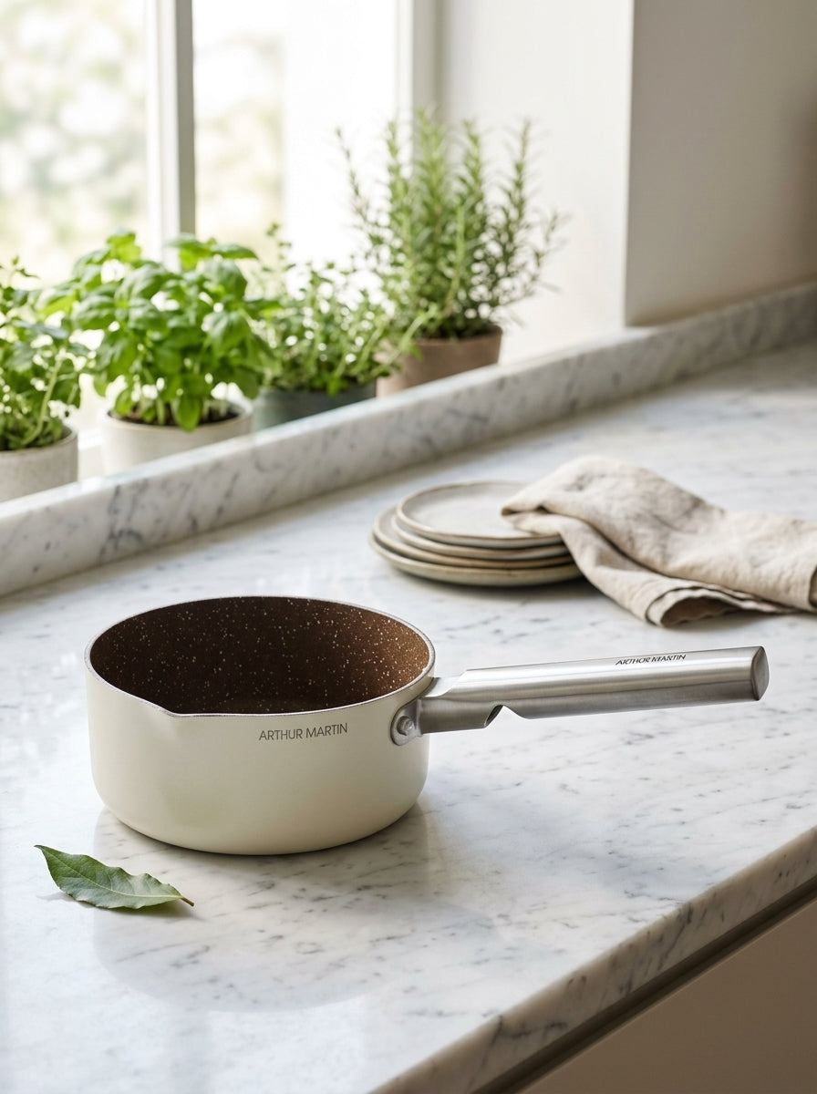 Saucepan 16cm - Stainless Steel - Cream