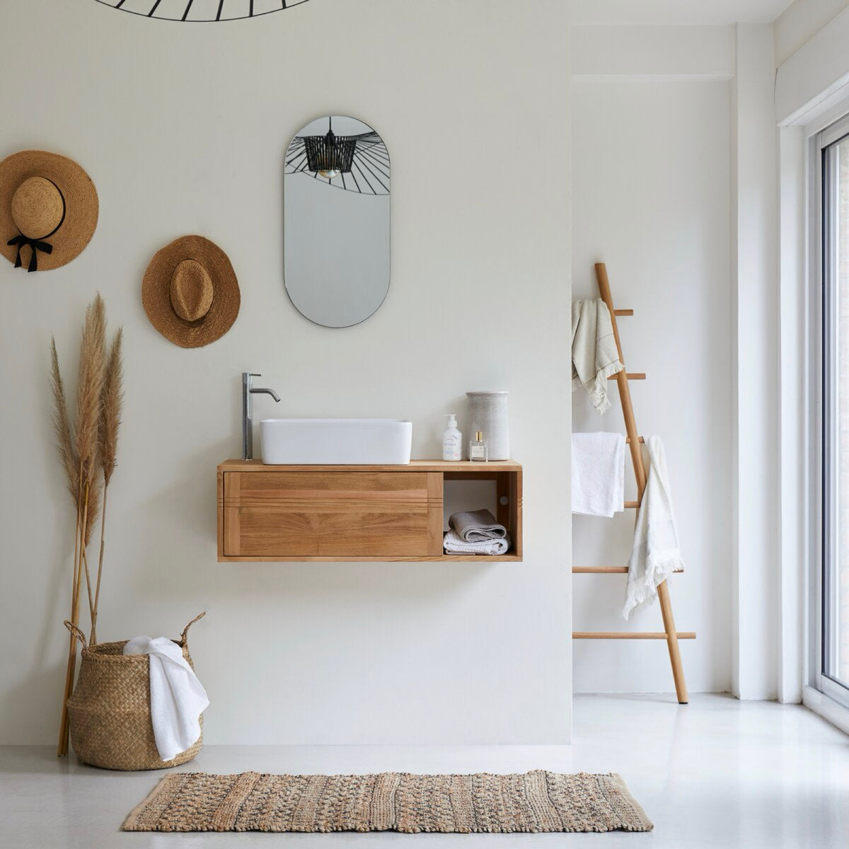 Basic - Meuble Sous Vasque - Teck - Naturel