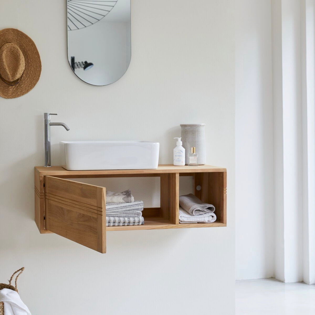 Basic - Meuble Sous Vasque - Teck - Naturel