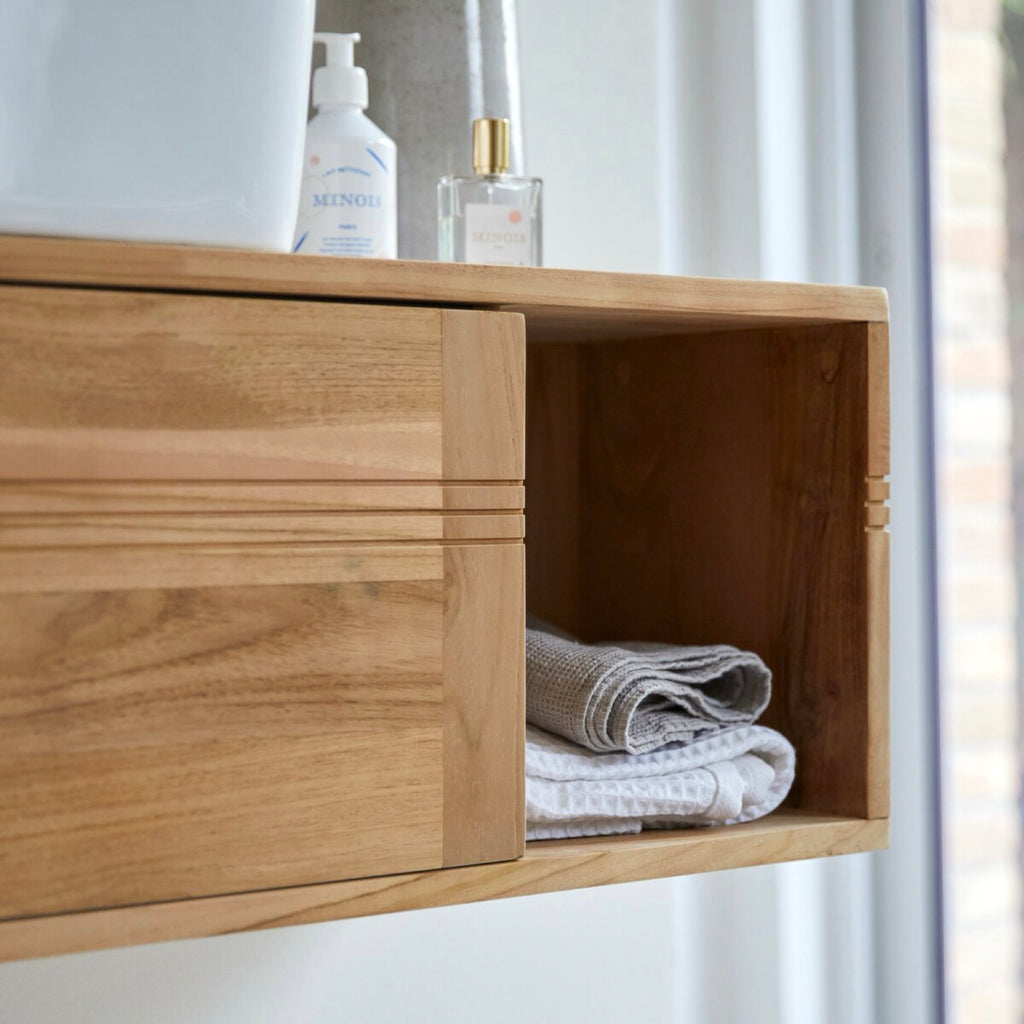 Basic - Meuble Sous Vasque - Teck - Naturel