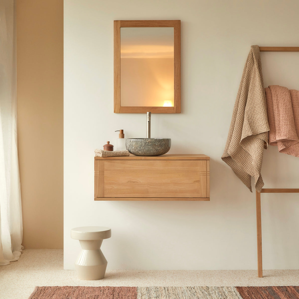 Basic - Meuble Sous Vasque - Teck - Naturel