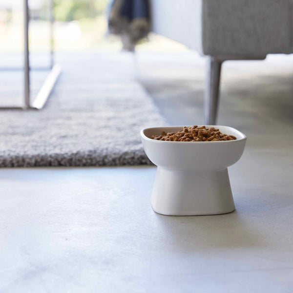 Tower Ceramic Pet Bowl - White