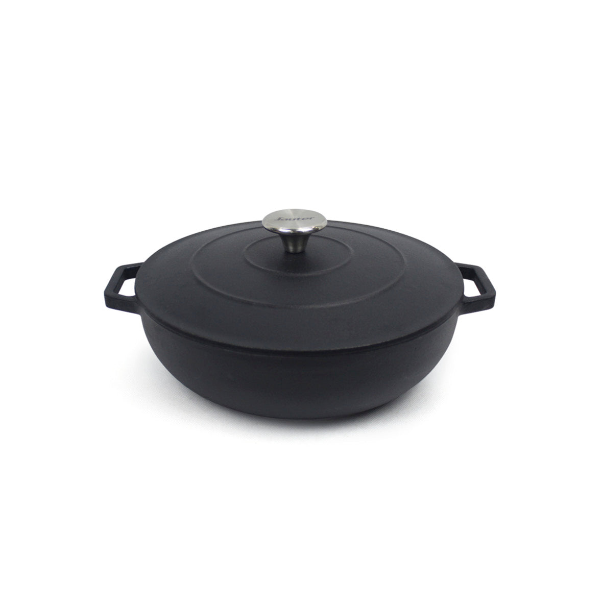 Sauter - Casseruola Bassa Rotonda Con Coperchio - Ghisa - Nero