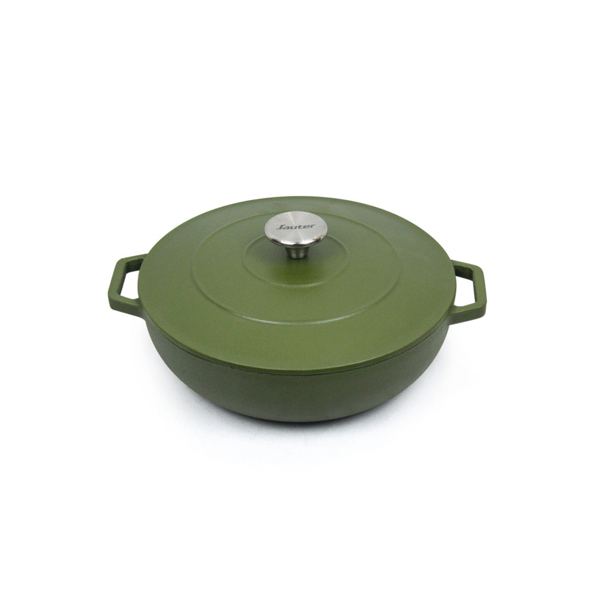 Sauter - Sauteuse Ronde Avec Couvercle - Fonte - Vert