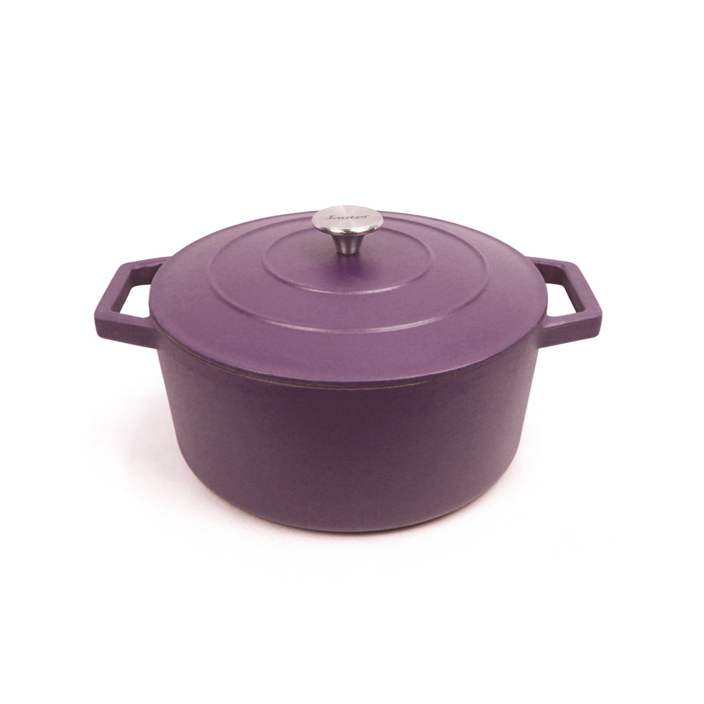 Sauter - Cocotte Rotonda Con Coperchio - Ghisa - Viola