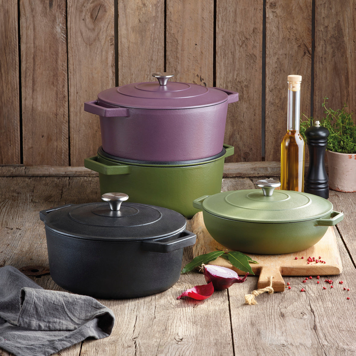 Sauter - Cocotte Rotonda Con Coperchio - Ghisa - Viola