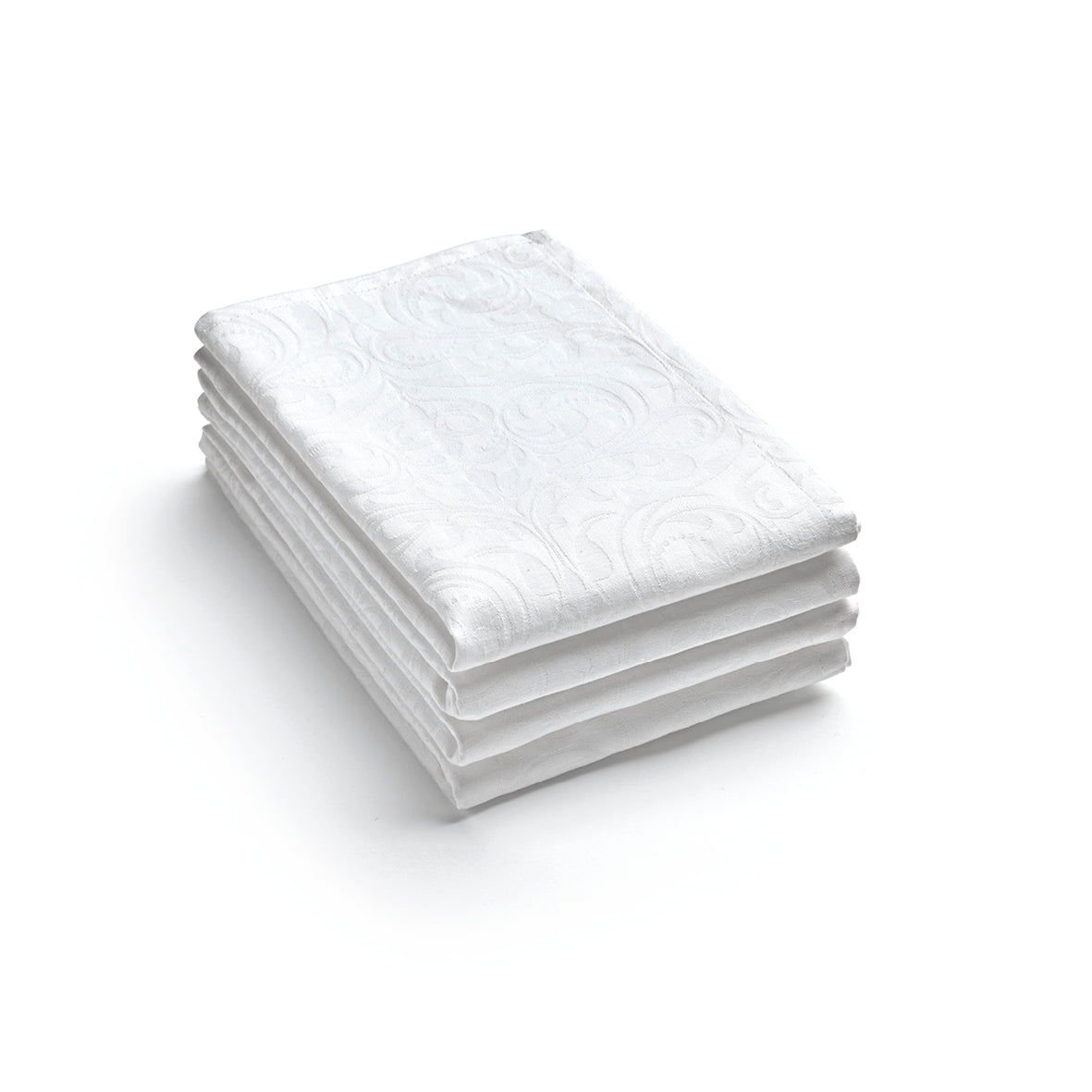Sauter - Table Napkins - Ornement Set of 4 - Jacquard Woven Cotton Satin - White